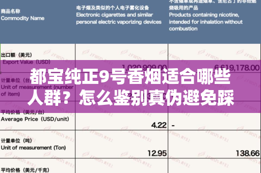 都宝纯正9号香烟适合哪些人群？怎么鉴别真伪避免踩坑？